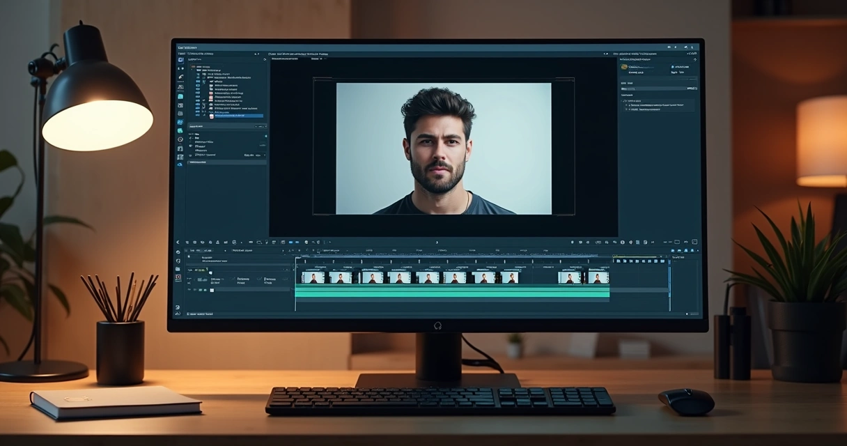 Vertical screen with video being cropped to highlight a face