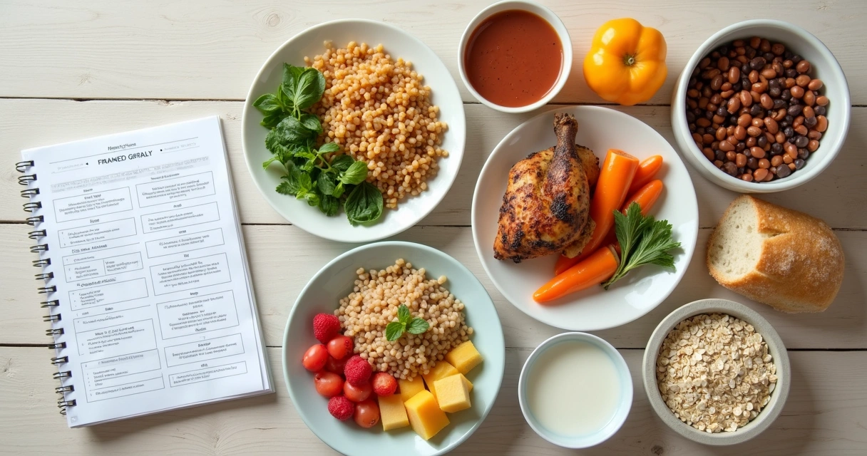 Refeição fracionada com alimentos naturais e porções pequenas 
