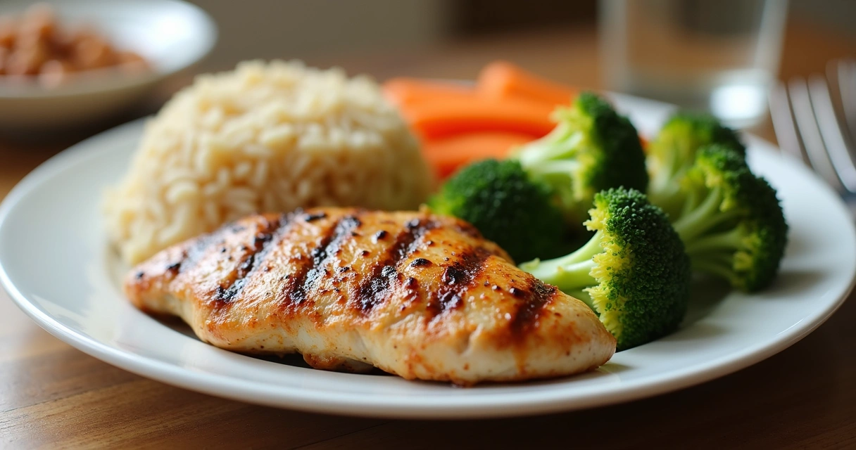 Prato colorido com refeição nutritiva para grávida 