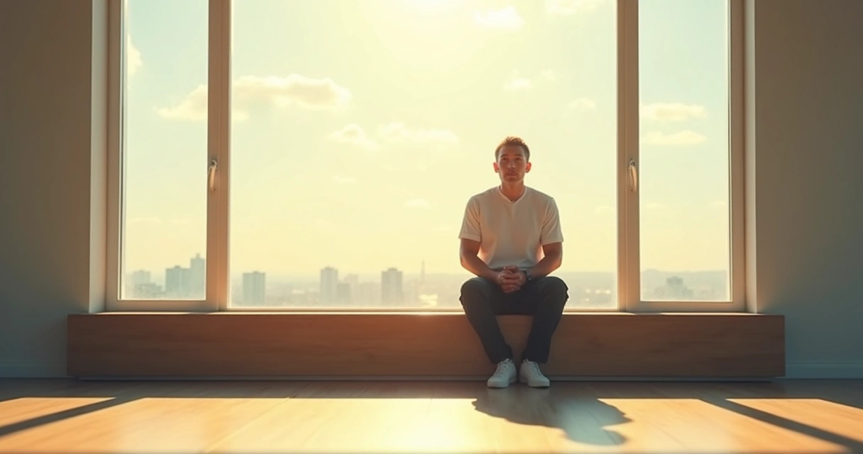 Person sitting alone reflecting after sharing in a group