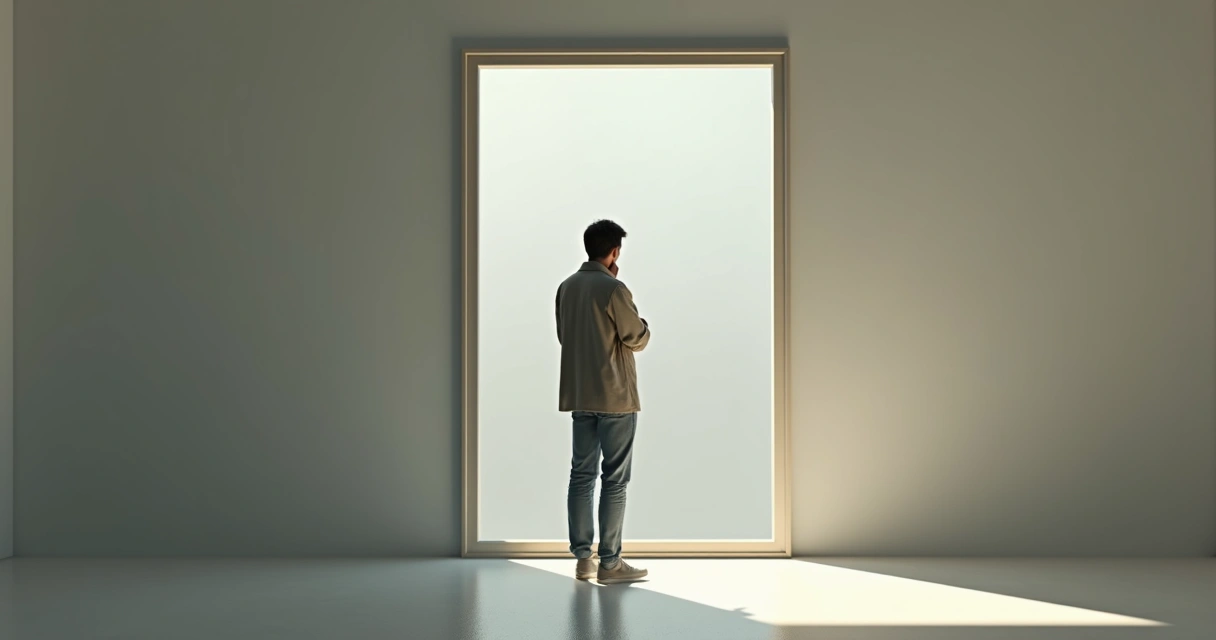 Pessoa diante do espelho refletindo sobre si mesma
