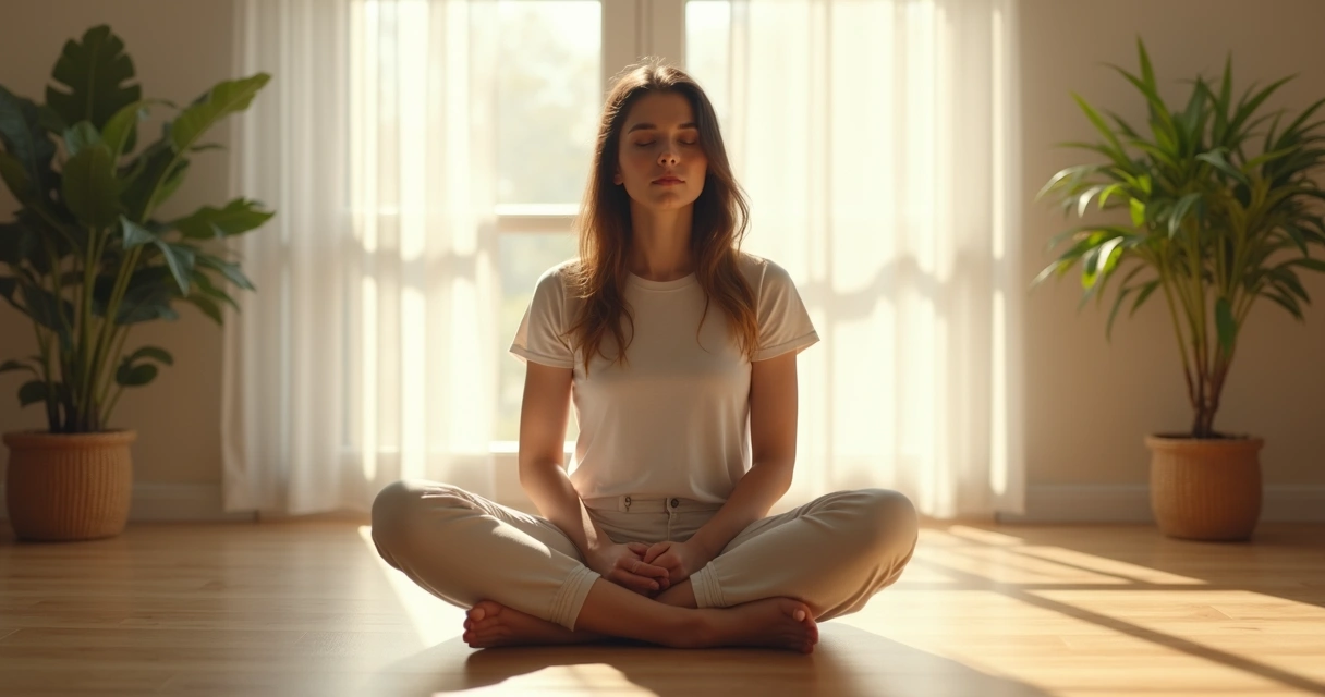 Pessoa sentada em ambiente tranquilo refletindo sozinha 