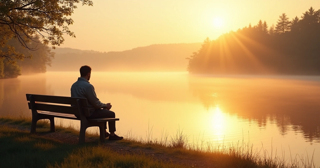 Pessoa sentada refletindo sozinha em ambiente calmo 