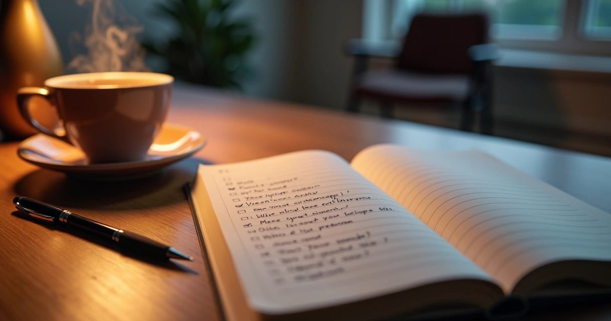 Caderno com anotações de reflexão após um momento de tensão