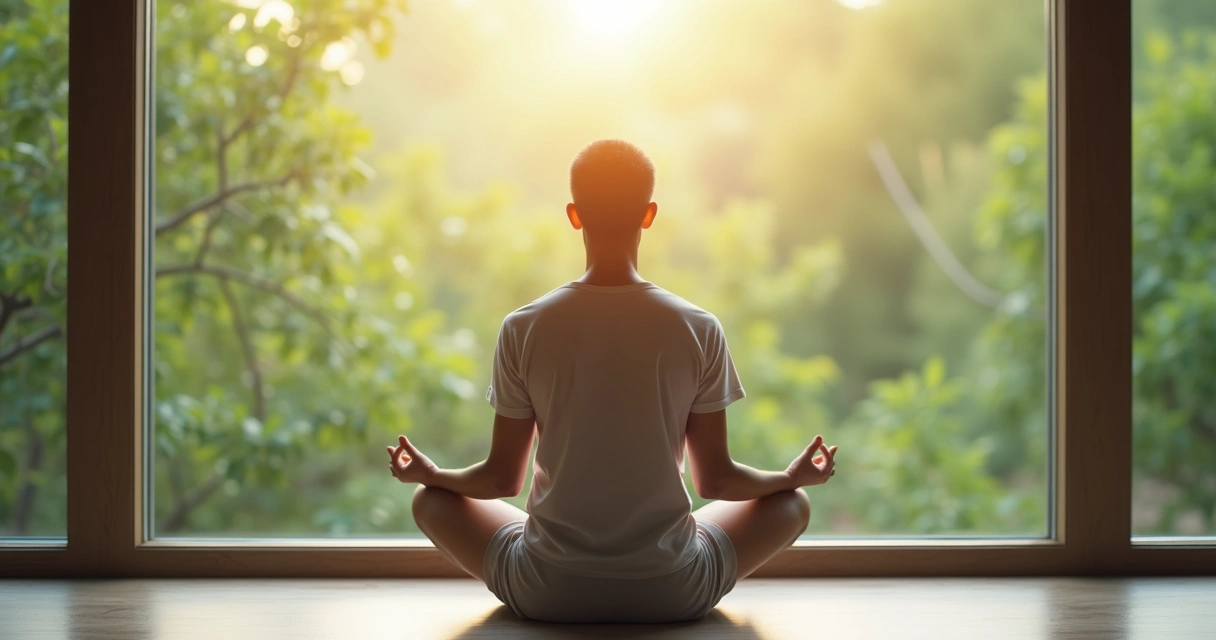 Persona sentada mirando hacia adelante con luz natural, en postura reflexiva 