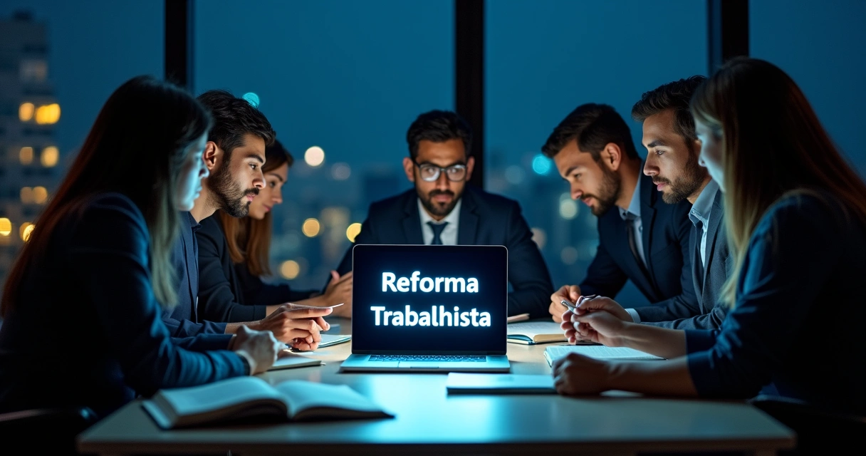 Como Calcular Hora Extra e Adicional Noturno Segundo a CLT 5 Conceito visual da reforma trabalhista em ambiente noturno