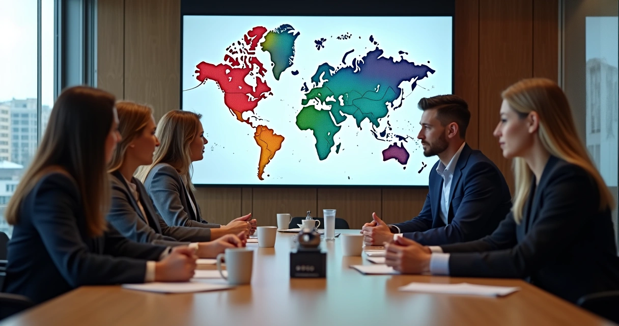 Advogados e contadores analisando mapa conceitual dos impactos da Reforma Tributária no escritório 