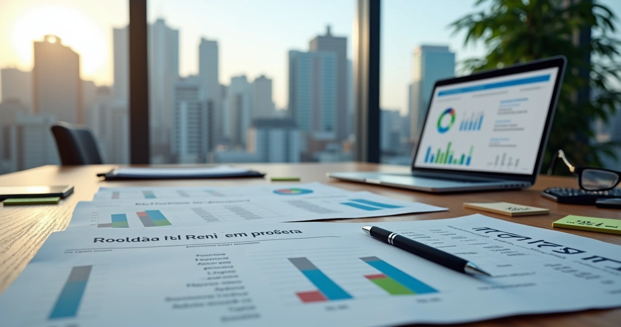 Mesa de escritório com documentos fiscais sobre reforma tributária de renda 2025 