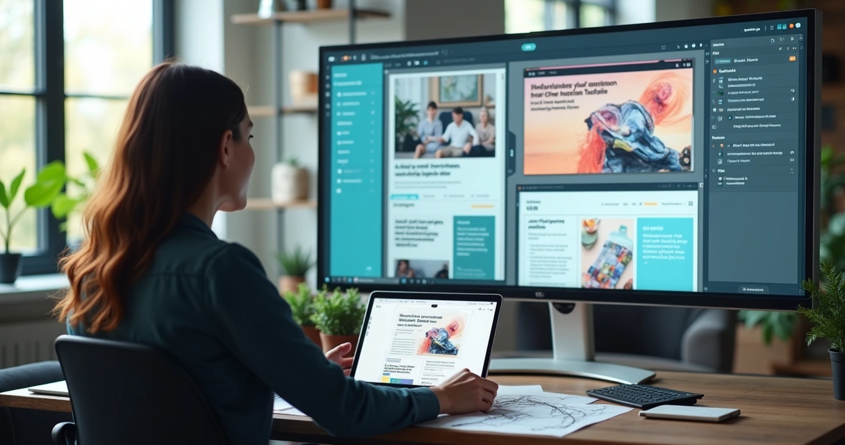 Profissional analisando e reformulando site antigo para um novo design 