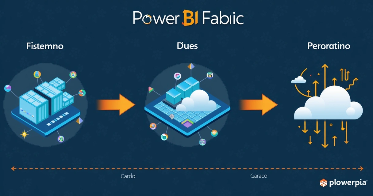 Representação do processo de refresh incremental no Power BI Fabric, com ciclos de atualização em diferentes períodos 