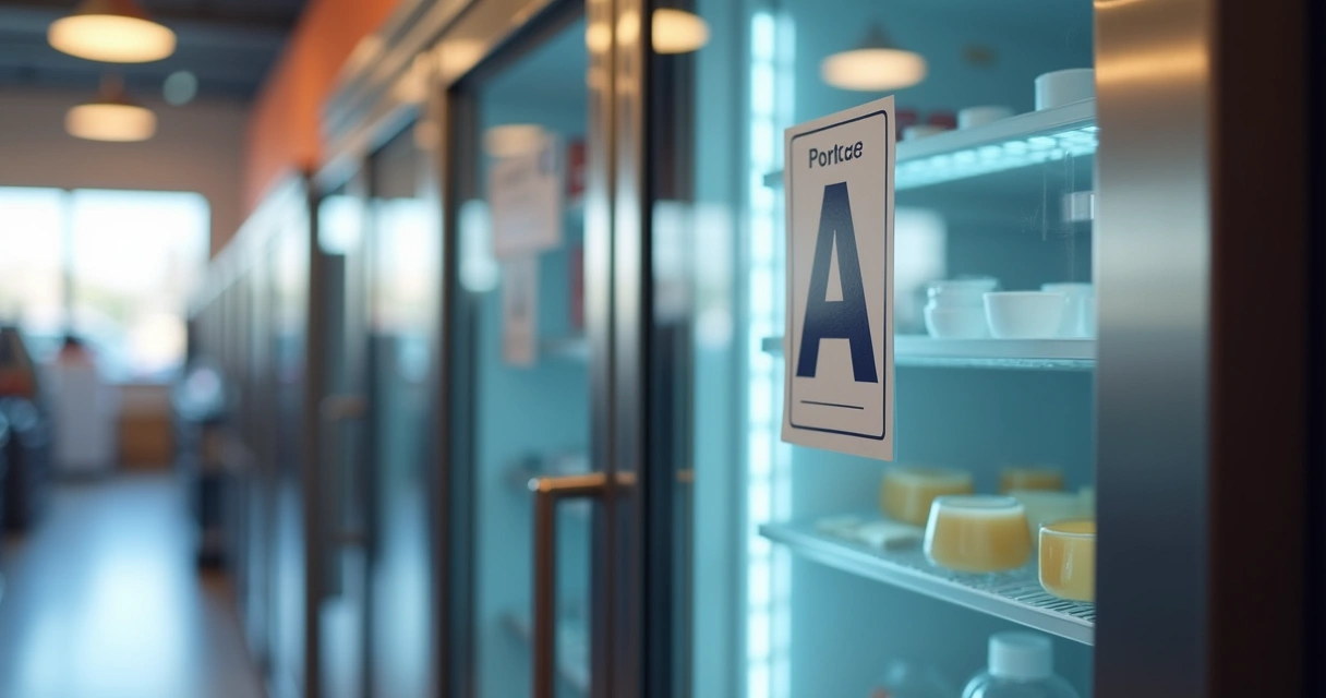 Refrigerador comercial com selo Procel na porta 