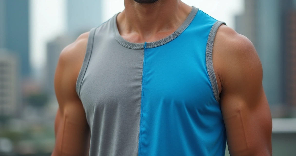 Regata masculina com bloco de cor moderno