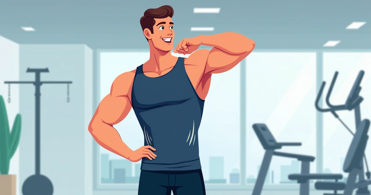 Homem vestindo regata esportiva ajustada