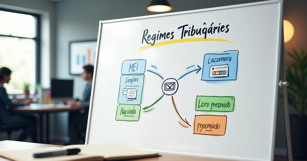 Diagrama simples mostrando regimes tributários para fotografia 