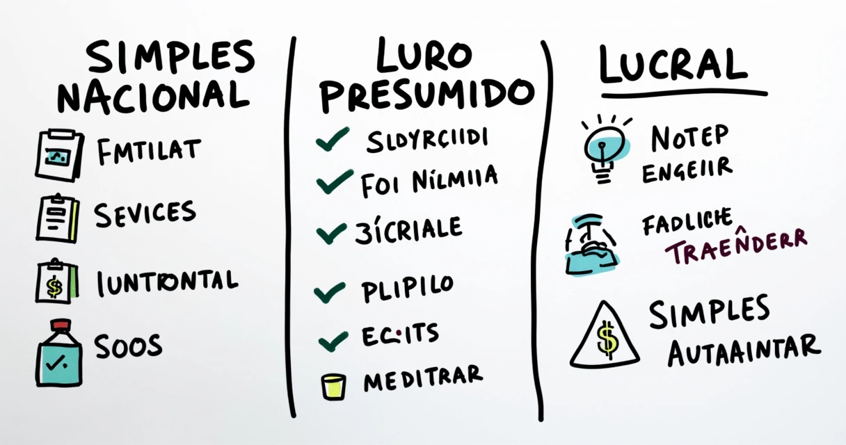 Quadro com opções de regimes tributários para médicos 