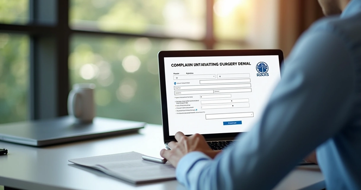 Pessoa usando notebook para registrar reclamação NIP no site da ANS
