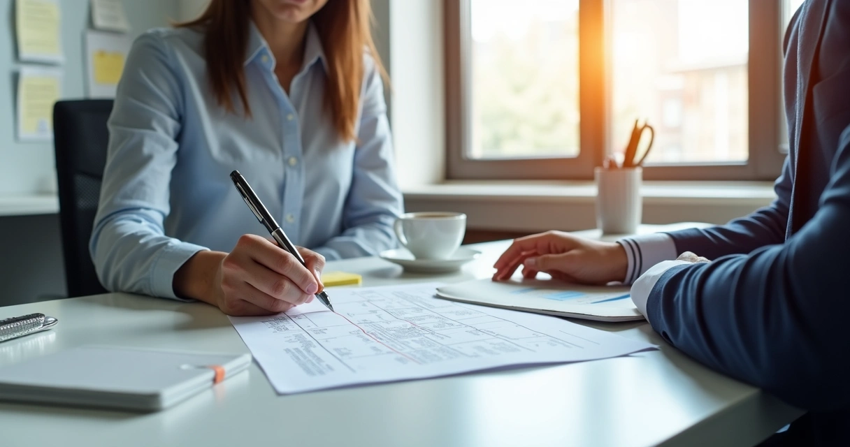 Pessoa preenchendo formulário de acidente de trabalho em escritório