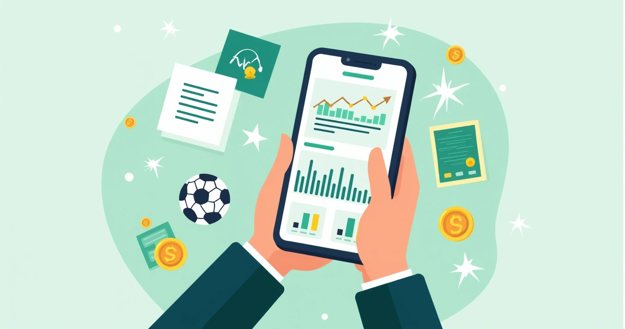 Pessoa utilizando aplicativo de registro automático de apostas esportivas no celular 