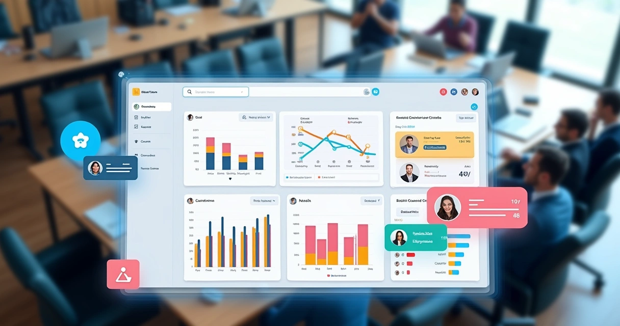 Painel digital exibindo registros de leads no funil de vendas 