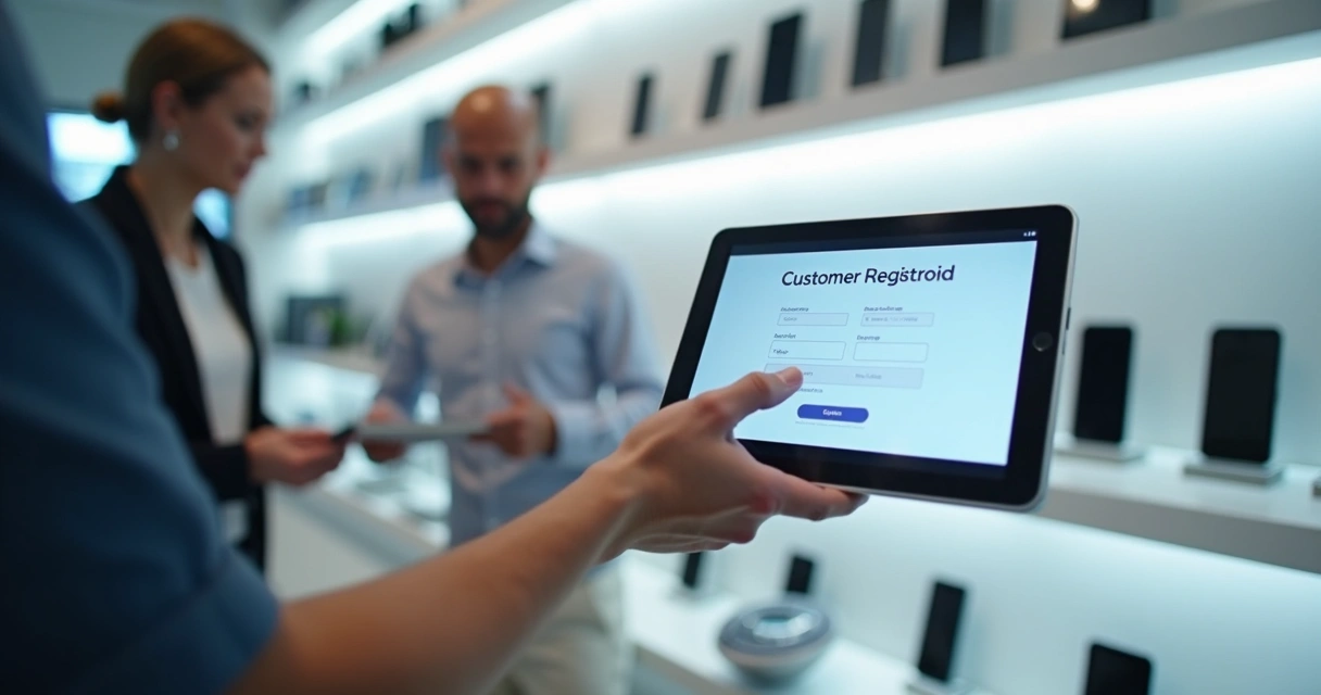 Cadastro digital de cliente em loja de celulares
