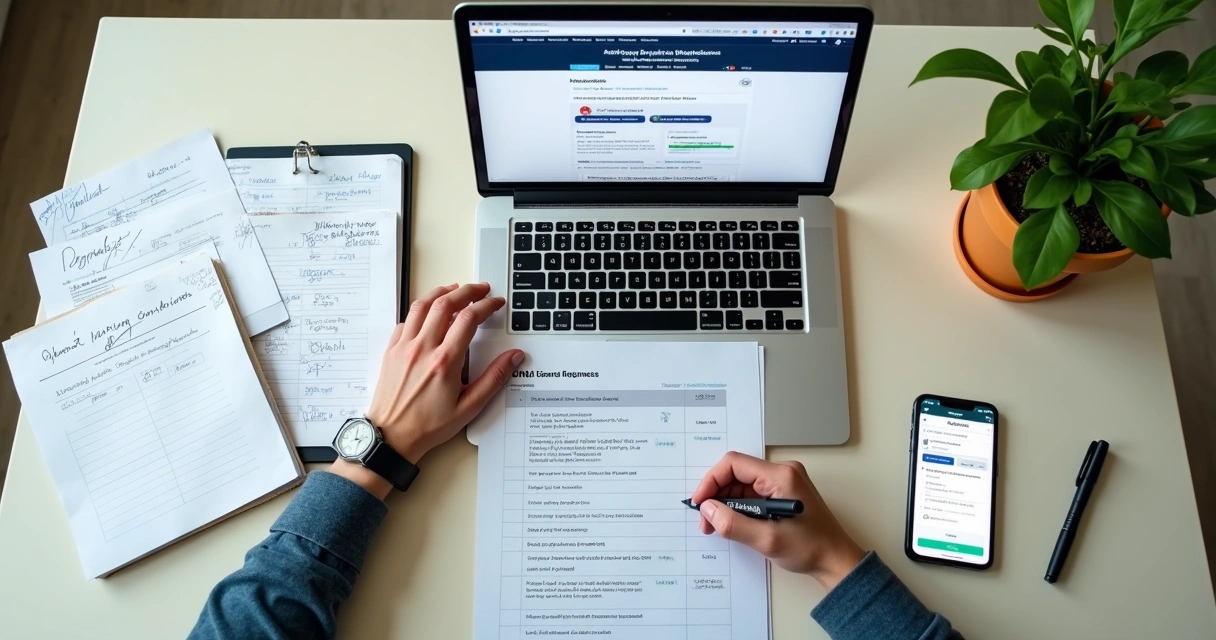 Pessoa preenchendo formulários para abertura de CNPJ digital 
