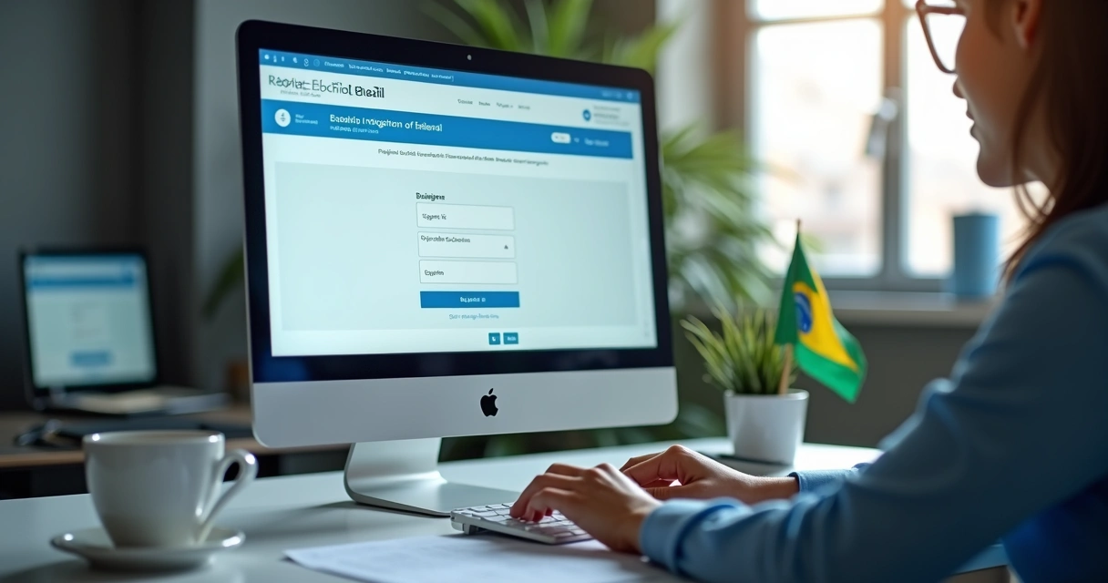 Tela de computador exibindo registro de CNPJ online 