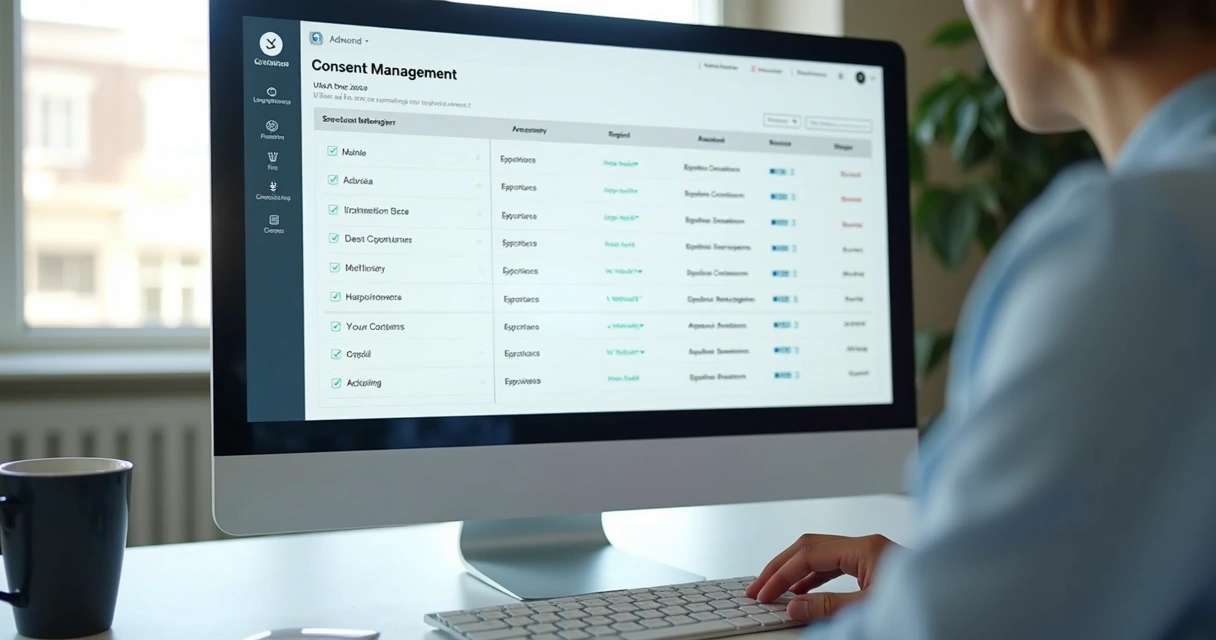 Registro digital de consentimento em telas de computador 