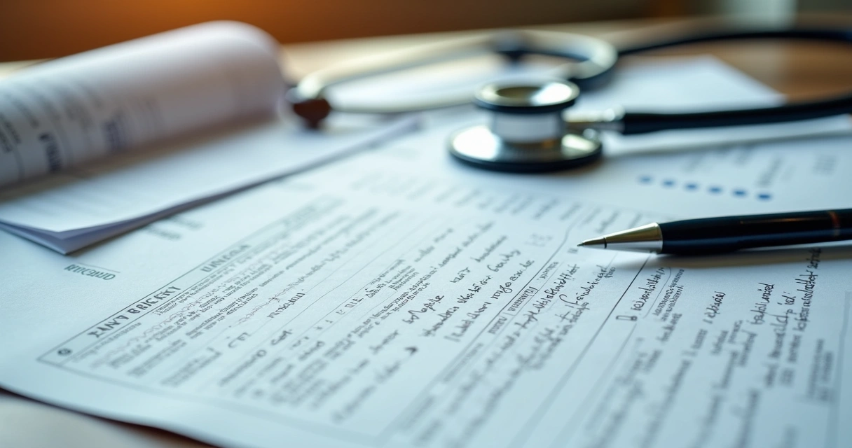 Página de prontuário com histórico médico detalhado 