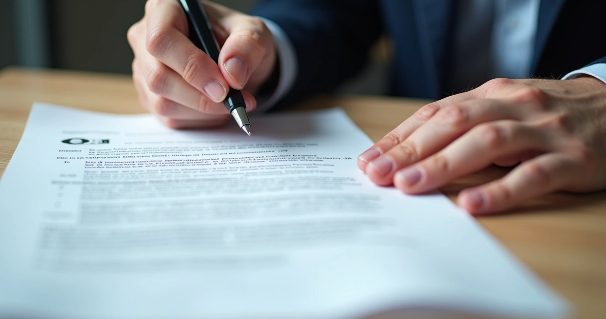 Assinatura de contrato de serviço com briefing em destaque 