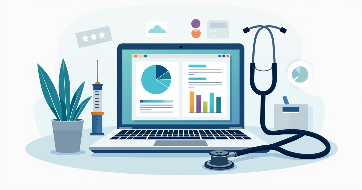 Registro digital de anestesia veterinária em tablet ao lado de instrumentos clínicos 