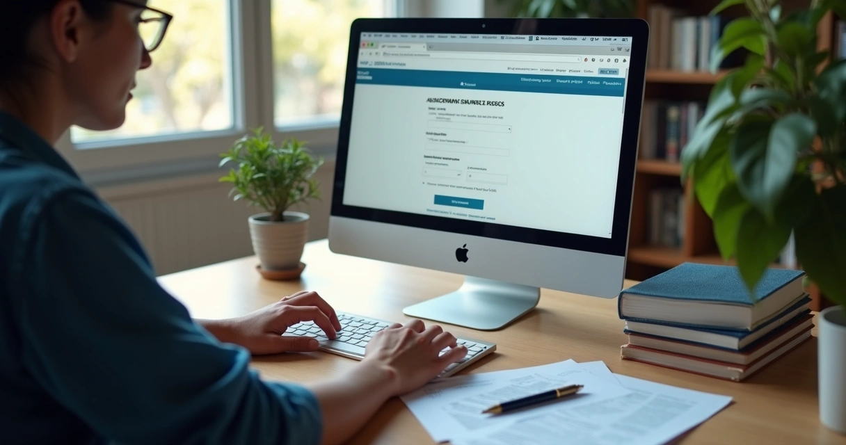 Pessoa fazendo registro digital de empresa no computador 