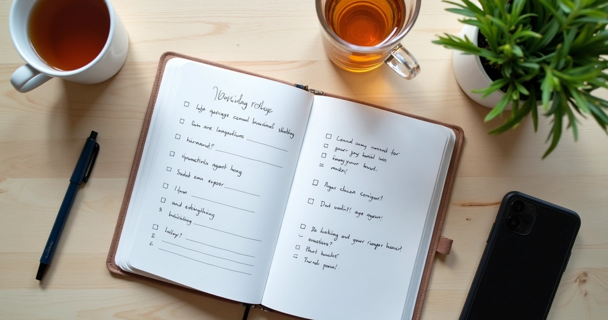 Cuaderno abierto con notas de seguimiento emocional 