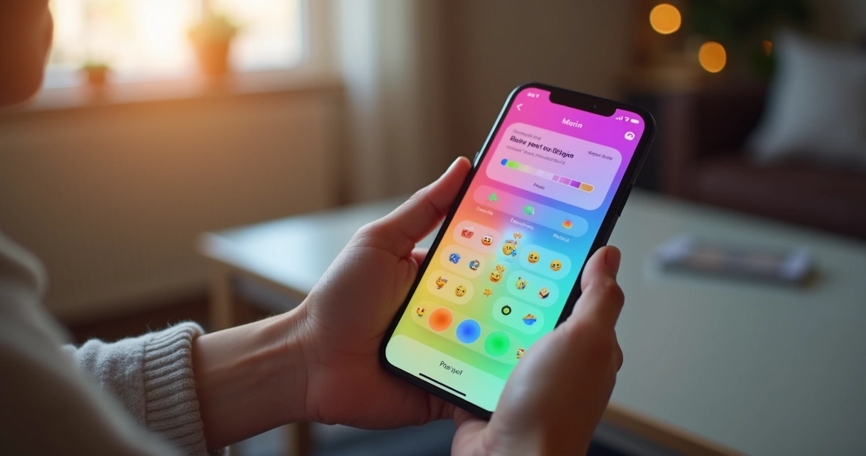 Pessoa usando aplicativo de registro emocional em smartphone 