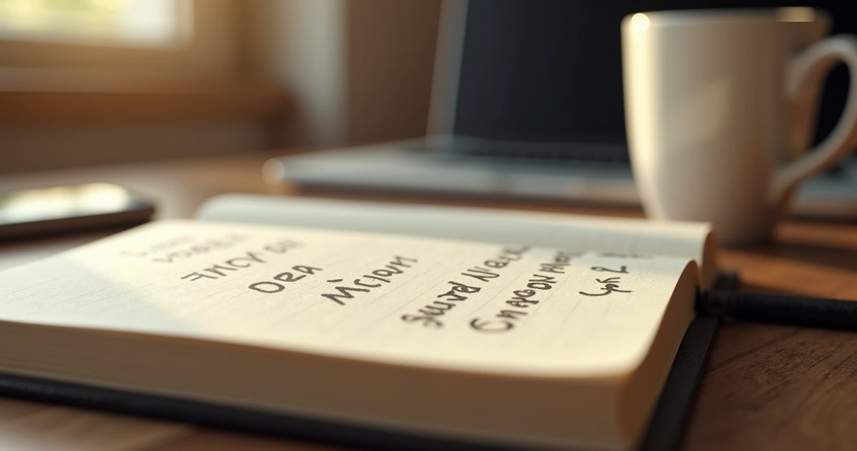 Caderno aberto com anotações sobre emoções do dia 