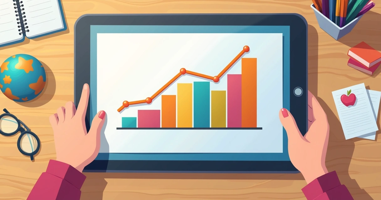Gráfico colorido de evolução de terapia acompanhando progresso de uma criança com autismo 
