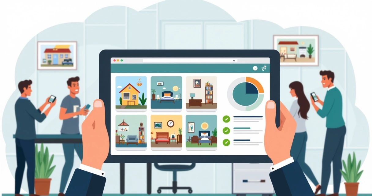 Fotos de vistoria imobiliária organizadas em laudo digital 