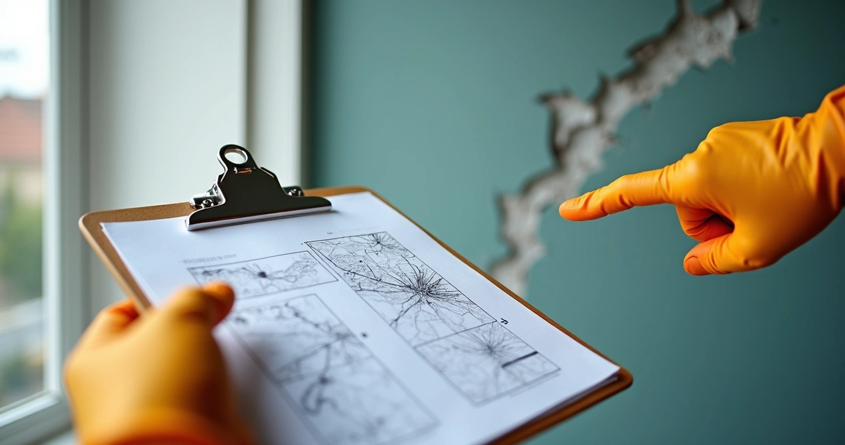 Registro fotográfico de danos em parede 