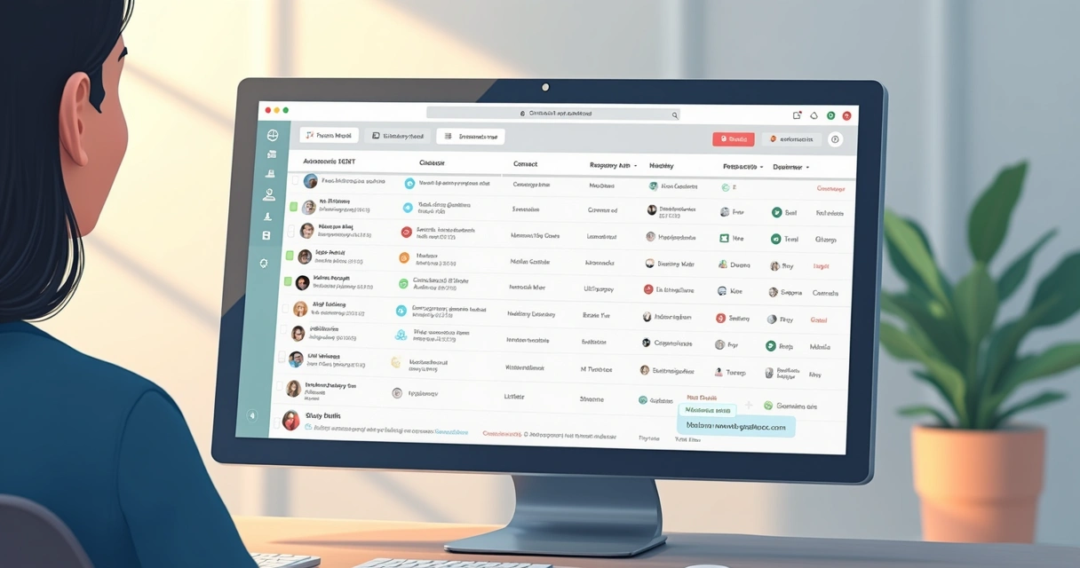 Tela de CRM com registro de interação de vendas 