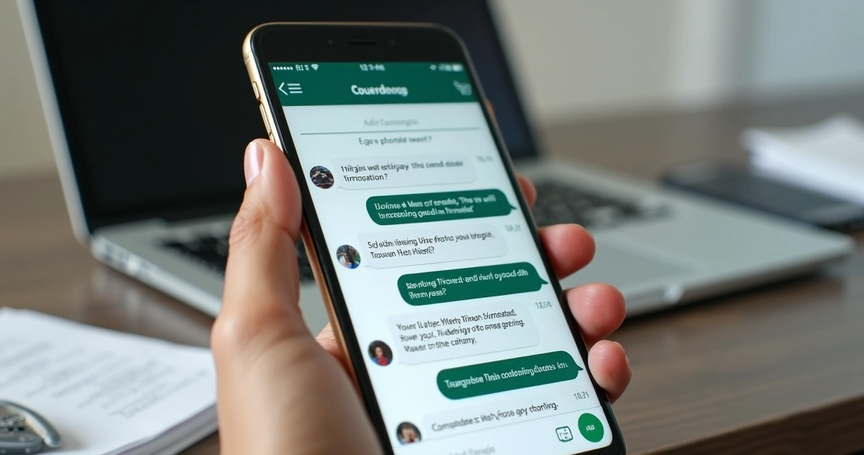 Tela de celular mostrando registro de vistoria com fotos no WhatsApp 