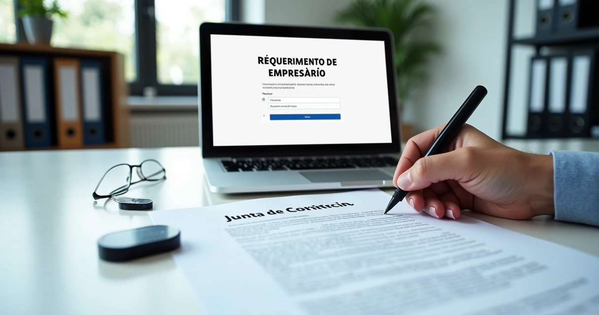 Empreendedor assinando Requerimento de Empresário
