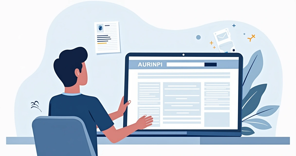 Pessoa acessando o site do INPI em um notebook 