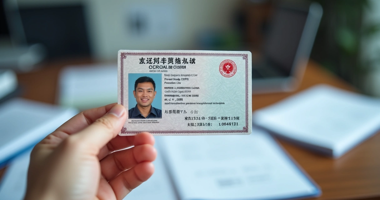 Pessoa segurando carteira profissional com registro provisório do CRECI 