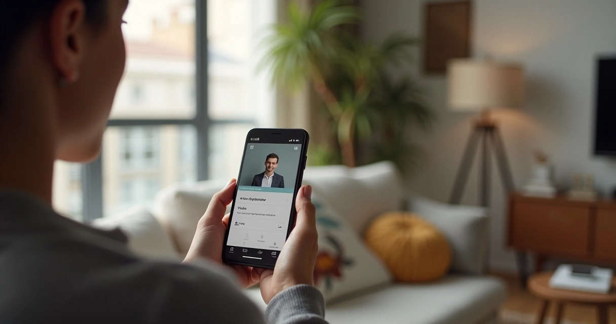 Morador cadastrando visitante usando aplicativo de condomínio 