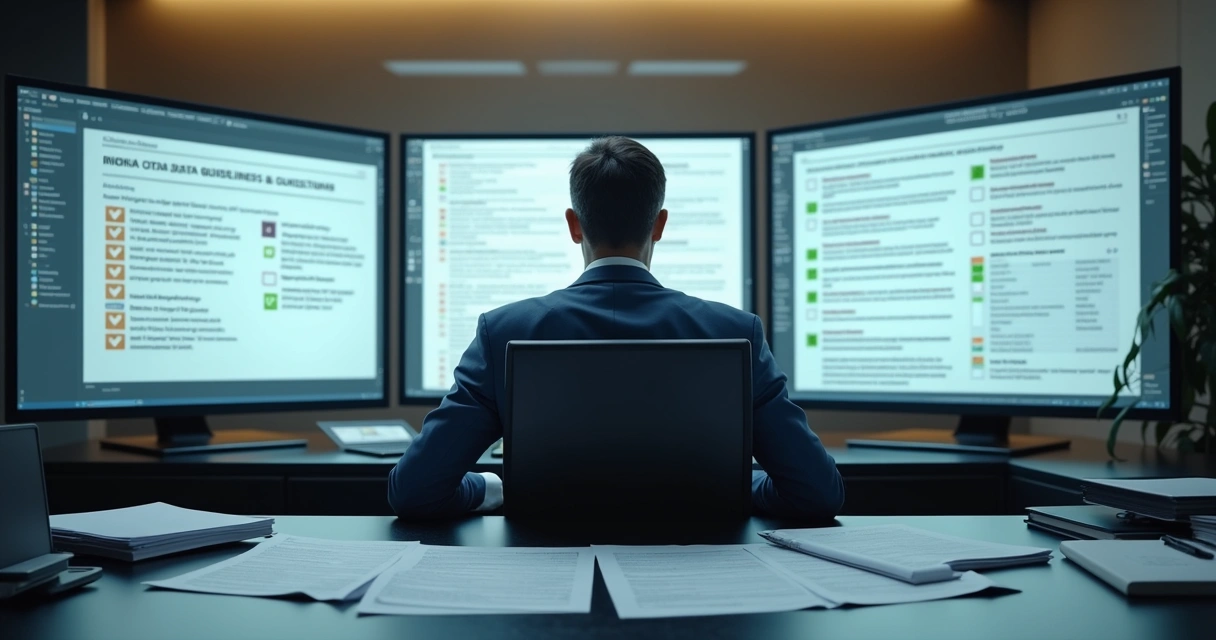 Gestor analisa documentos de normas e integrações em tela 