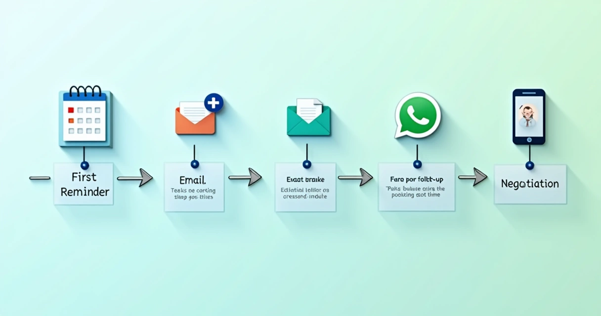 Exemplo ilustrativo de etapas de uma régua de cobrança digital para pequenas empresas 