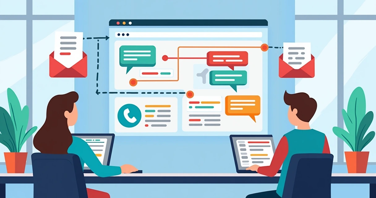 Fluxo visual de tarefas de cobrança em vários canais digitais 