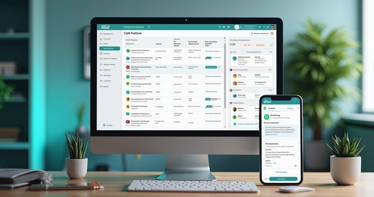Painel de régua de cobrança com WhatsApp e vencimentos