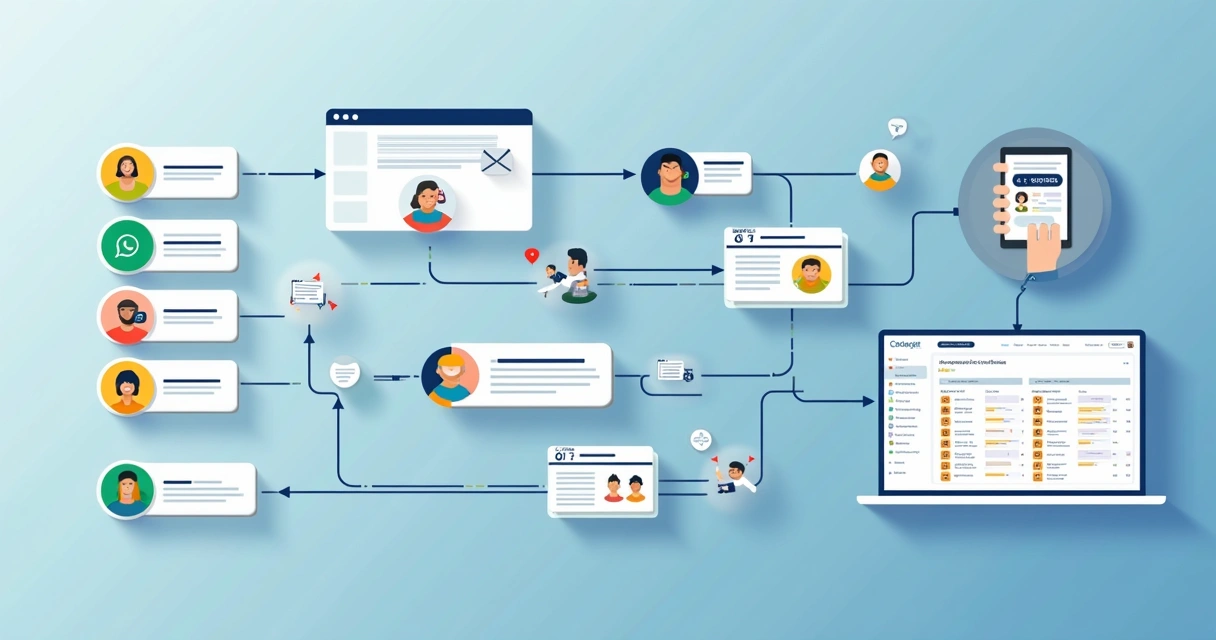 Régua de cobrança digital com canais variados: WhatsApp, e-mail, SMS e painel de controle 