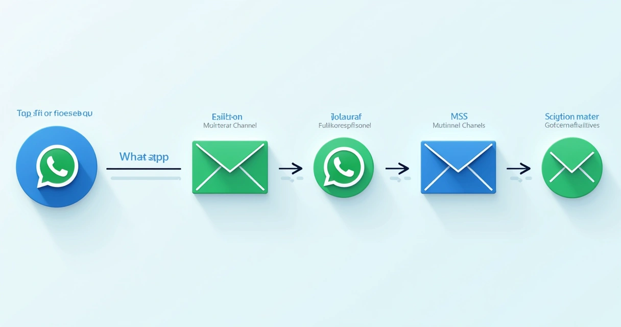 Diagrama de régua de cobrança multicanal com WhatsApp, e-mail e SMS 
