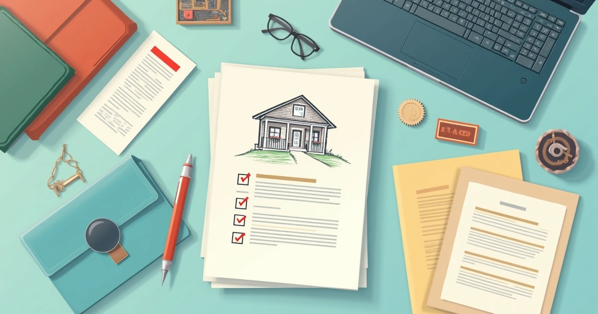 Documentos organizados sobre regularização de imóvel 